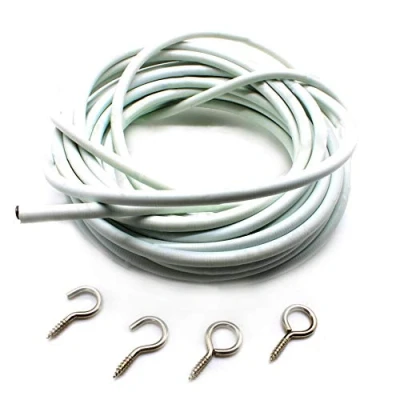 Image of 32Ft/10M Long White Curtain Wire, For Hanging Net Curtains