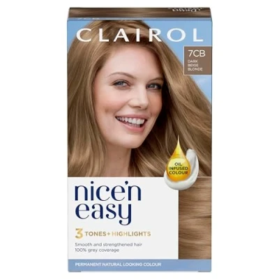 Image of Clairol Nice&#039;n Easy Crème, Natural Looking Oil Infused Permanent Hair Dye, 7CB Cool Beige Blonde, New Name Same Shade