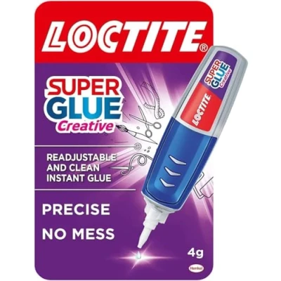 Image of Loctite Super Glue Creative Pen, Pen for Precise Application, Superglue Gel Dries Clear Invisible Repairs, Vertical Surfaces, 1 x 4 g