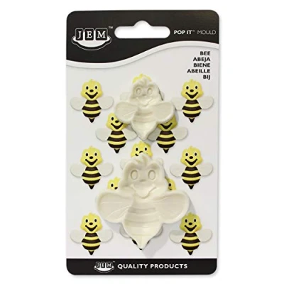 Image of PME 2 Piece Large/Small Pop It Bee Shaped Mould for Cake Decorating, Ivory, 1.6 x 9.1 16 cm