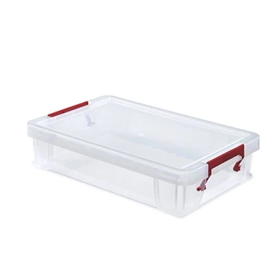 Image of Whitefurze Allstore Container with Silver Clamp, Plastic, Natural, 5.5 Litre