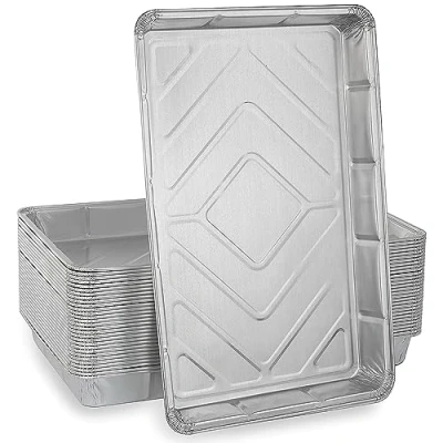 Image of Karrma Ltd. Aluminium Foil Trays Containers for Baking Cooking Freezing and Storing Tray Size 32cm x 20cm 3.3cm 12pk