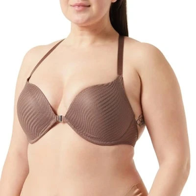 Image of Triumph Women&#039;s Harmony Spotlight WHUF Bikini top, Transparent NA, Cocoa Sugar, 32DD