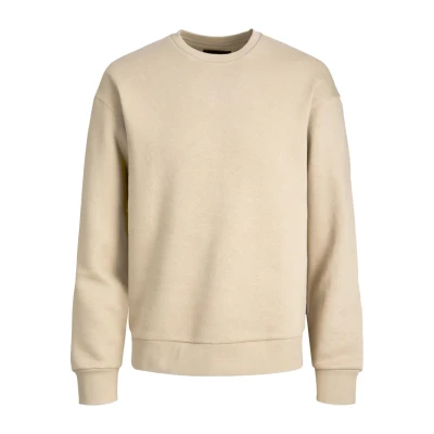 Image of Jack &amp; Jones Estar Basic CREW NECK Sweatshirt, Men&#039;s, Size: Medium, Beige