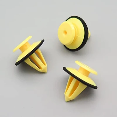 Image of VVO Fasteners Yellow Plastic Exterior Windscreen/A Pillar Trim Clips for Land Rover Discovery, Range Rover, (Pack of 10)