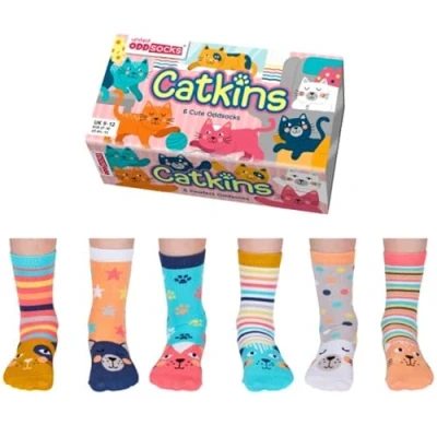 Image of United Oddsocks Pack of 6 Mix &amp; Match Kids Socks, Novelty Socks for 4 years old, Size UK 9 12 (EU 27 30) (UK, Age, One Size, Kins)