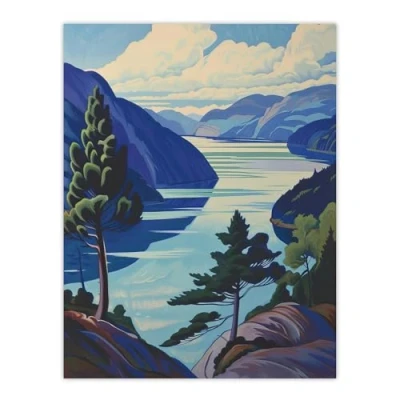 Image of Artery8 Loch Ness Lake Scottish Highlands Landscape Living Room Large Wall Art Poster Print Thick Paper 18X24 Inch