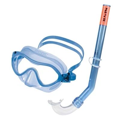 Image of SEAC Unisex Youth Set Baia Package for Kids 4 8 Yrs, with Dive Mask and Snorkel, Pink, junior