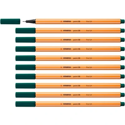 Image of Fineliner STABILO point 88 Pack of 10 Pine Green