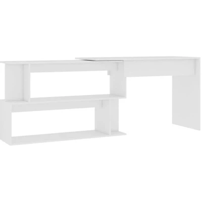 Image of vidaXL Corner Desk White 200x50x76 cm Engineered Wood