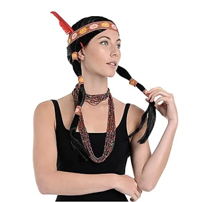 Image of Zac&#039;s Alter Ego Fancy Dress Native American Red Indian Wig