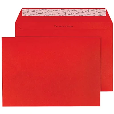 Image of Blake C5 Wallet Envelope Peel and Seal Red (Pack of 250 Sheets)