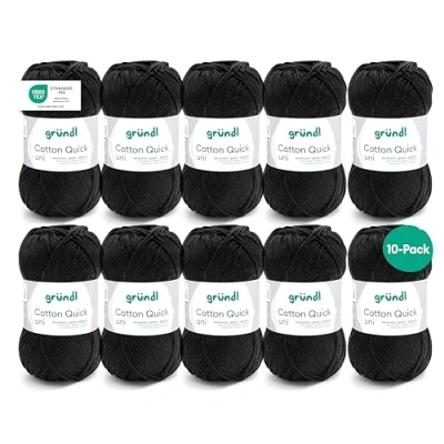 Image of Gründl Wool, Cotton, Black, 10 x 50g