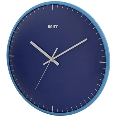 Image of Unity Wall Clock, Galaxy Domed Lens, Blue, Silent Sweep, 30cm / 12 inches