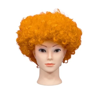 Image of Afro Wigs Curly Bouncy Hair For Fancy Dress Party Costume Disco Accessory Unisex 60s 70S 80s Theme,Blond