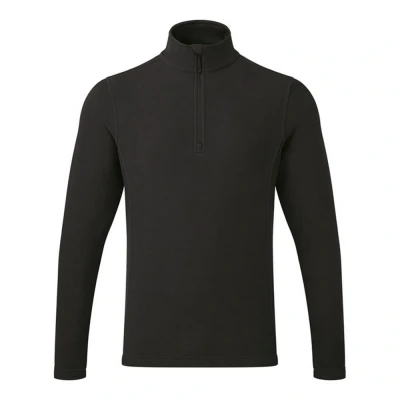 Image of Premier Mens Unisex Adult Recyclight Quarter Zip Fleece Top (Black) Size 3XL
