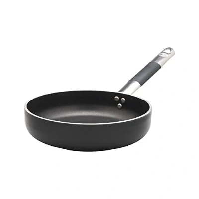 Image of Pentole Agnelli ALSC2111SSPIC20 Alblack Pan Aluminum Pan, 5 mm Thickness, 10 Induction Bottom, with Stainless Steel Tubular Handle &quot;Cool&quot;, 20 cm, Black