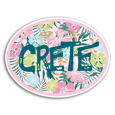 Image of 2 x 10cm Crete Vinyl Stickers Greece Tropical Sticker Laptop Luggage #18259 (10cm Wide)