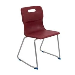 Image of Titan Skid Base Chair Size 6 460mm Seat Height Burgundy T26 BU