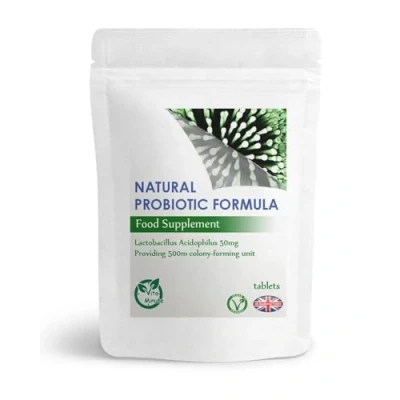 Image of Acidophilus Lactobacillus 500m CFU (120 Tablets) Digestive &amp; Gut Health, Supports Bacteria Levels, Stomach Acid (Vegan)