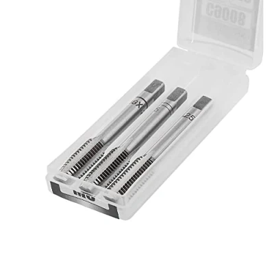 Image of RICHMANN Thread HSS G Tap Set 3 pieces (M3 x 0.5) Si Cr Steel Metric Taper Tap, Bottoming Straight Flute Precise Machine Tapping for Blind Holes DIN 371C Standard