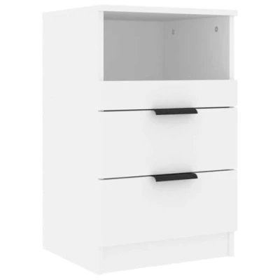 Image of vidaXL Bedside Cabinet Bedroom Furniture Nightstand End Table Telephone Stand Side Bed Drawer with Storage White Engineered Wood