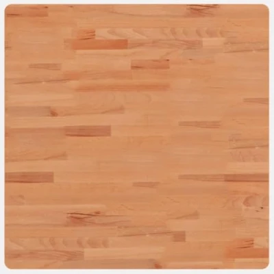 Image of vidaXL Table Top Wooden Replacement Dining Square Solid Wood Beech Material Natural Color Easy Maintenance With Rounded Corners 70x70 cm