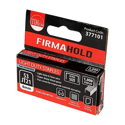 Image of TIMCO FirmaHold Light Duty Staples Chisel Point Galvanised 6mm