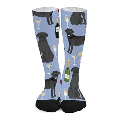 Image of 351 Winter Socks Black Lab Wine Labrador Retriever Dog Blueberry Thick Premium Work Ladies 50Cm For Hiking, Christmas, Child
