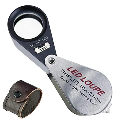 Image of 10X Magnification Jeweler Loupe Triplet Lens Magnifier with 6 LED 21mm for, Jewelry, Coins, Etc