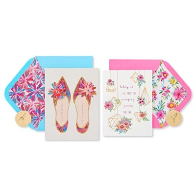 Image of Papyrus Birthday Cards for Her, Shoes and Terrarium (2 Count)