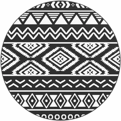 Image of vidaXL Black Polypropylene Outdoor/Indoor Carpet UV Resistant, Reversible Patio/Garden Rug, 200 cm Diameter