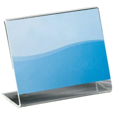 Image of SIGEL PA103 Sign Holder, slanted, for A8 landscape, single sided presentation, acrylic, transparent, 10 Pieces