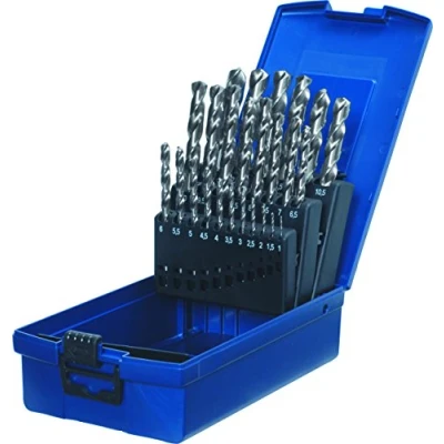 Image of KWB HSS G METAL DRILL BIT SET, 25 PIECE UNIVERSAL SET 1 13 MM, FOR METAL, STEEL, IRON, AND MORE, SUITABLE ALL STANDARD DRILLING MACHINES, CORDLESS SCREWDRIVERS, SILVER STAR SERIES