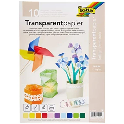 Image of Folia 87409 Transparent Paper A4 115 g 10 sheets assorted colours