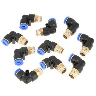 Image of 10Pcs Pneumatic Elbow Quick Connector Air Fittings Adapter 8mm Diameter Thread G1/4 Set for Pipe Tools