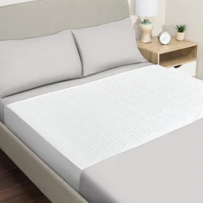 Image of Washable Incontinence Bed Pads With Tucks, 4 Layers of Protection from wetting, Quilted, Double Size, Highly Absorbent, Waterproof Barrier, Reusable Sheet.