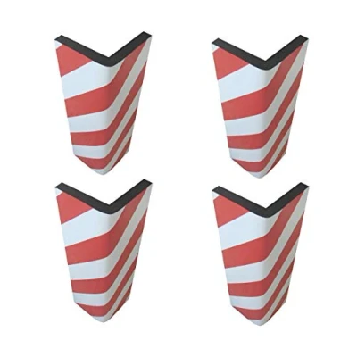 Image of SNS SAFETY LTD Self adhesive, Corner Guards, made of Foam Rubber, to Protect Parking, and Warehouses, 44x25x2 cm, with Reflective Strips Red White