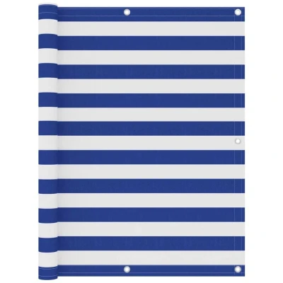 Image of vidaXL Balcony Screen White and Blue 120x600 cm Oxford Fabric