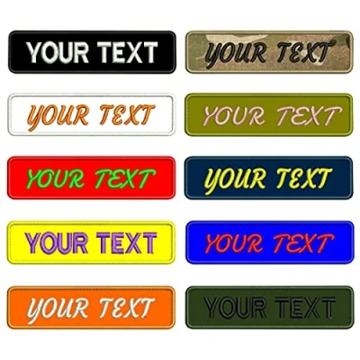 Image of Custom Embroidery Militay Army Blood Number Name Tag ID Badage Patch Personalized Hook Iron on Backing