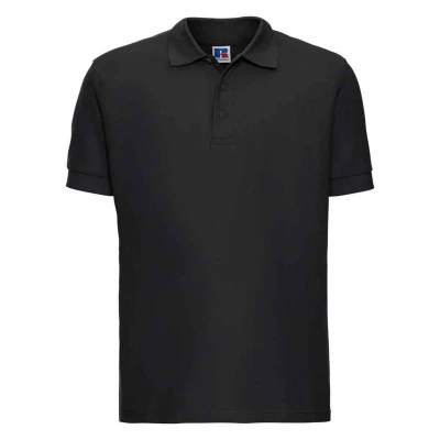 Image of Russell Athletic Mens Ultimate Cotton Pique Polo Shirt (Black) Size 4XL