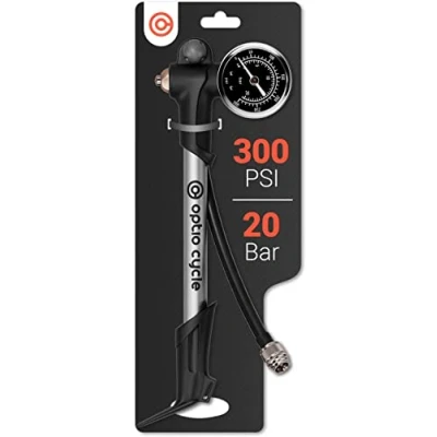Image of Optio Cycle Shock Pump With Pressure Gauge 300 PSI / 20 Bar Maximum Bike For MTB Suspension Fox Rockshox Manitou Suntour