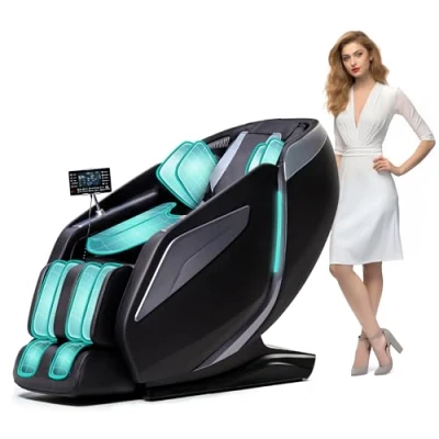 Image of HealthRelife Full Body Massage Chair with Bodyscan 3D Robot Hands Intelligent Shiatsu Massagerecliner Voice Function Back Heating (Black)…