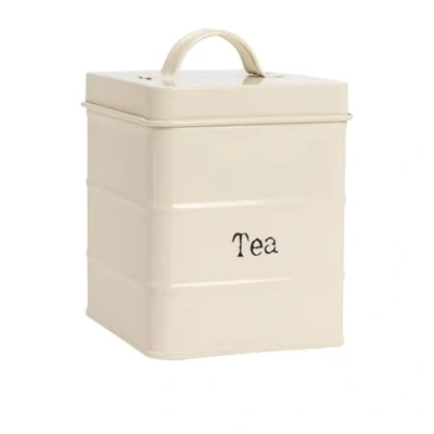 Image of Cream Vintage Metal Tea Canister By Harbour Housewares