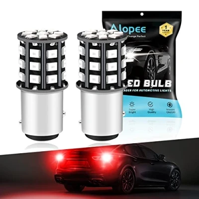 Image of Alopee P21/5W 1157 BAY15D Brake LED Bulbs 12V 24V Extremely Bright Red 2835 33 SMD Replacement for 1016 1034 7528 2057 2357 Rear Stop Light Tail Position (2 Pack)