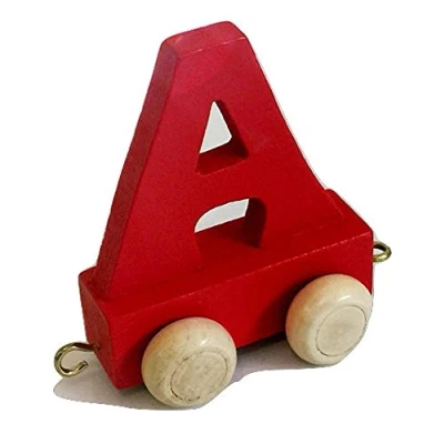 Image of Fun World Toys® Childrens Personalised Wooden Colourful Alphabet Letter Train A Z Name Set (Letter A)