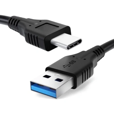 Image of CELLONIC Universal USB C long tip Type Cable for Mobile Phones, Tablets, GPS, Speakers 3A Fast Data Transfer 1m PVC Charging/Charger Lead Black