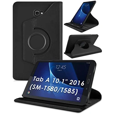 Image of Samsung Galaxy Tab A 10 Case,Samsung 10.1 Tablet Case,10.1 inch Rotating Case,Premium PU Leather 360 Degree Stand Cover for T580 2016