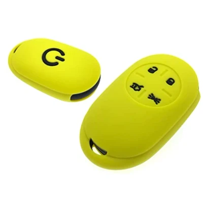 Image of Nordecco Silicone Key Fob Cover Protective Case Compatible With Fiat 500e Electric 2022 and Above (Yellow)
