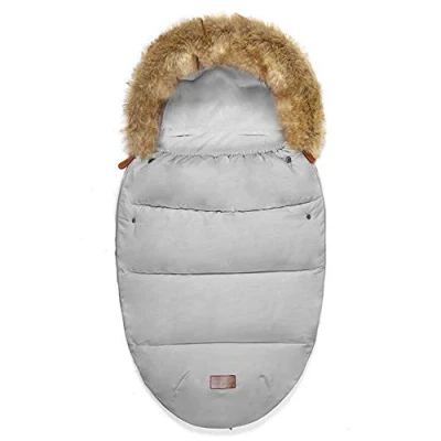 Image of Pram Universal Footmuffs Fleece Lined Snuggly Cosy Toes Footmuff Bunting Bags Waterproof Fitting for Pushchairs Strollers Prams Buggy Car Seat (Gray)